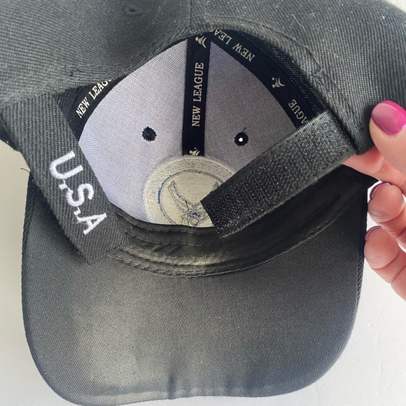 US Air Force Veteran Cap Hat Black Military USA Red White Blue Flag Adjustable - Picture 7 of 11